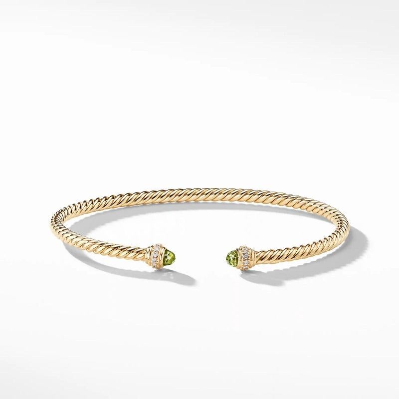 18-karat Yellow Gold
Peridot
Pavé Diamonds, 0.08 total carat weight
Bracelet, 3mm
Size Medium 
B13767D88APRDI