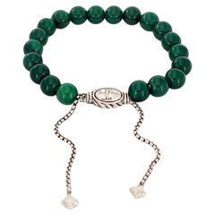 David Yurman, bracelet de perles spirituelles en argent sterling et onyx vert 8 mm