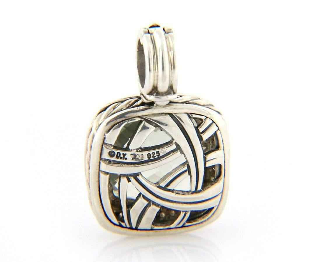 David Yurman: Anhänger aus Sterlingsilber mit grünem Quarz und Diamanten Damen im Angebot