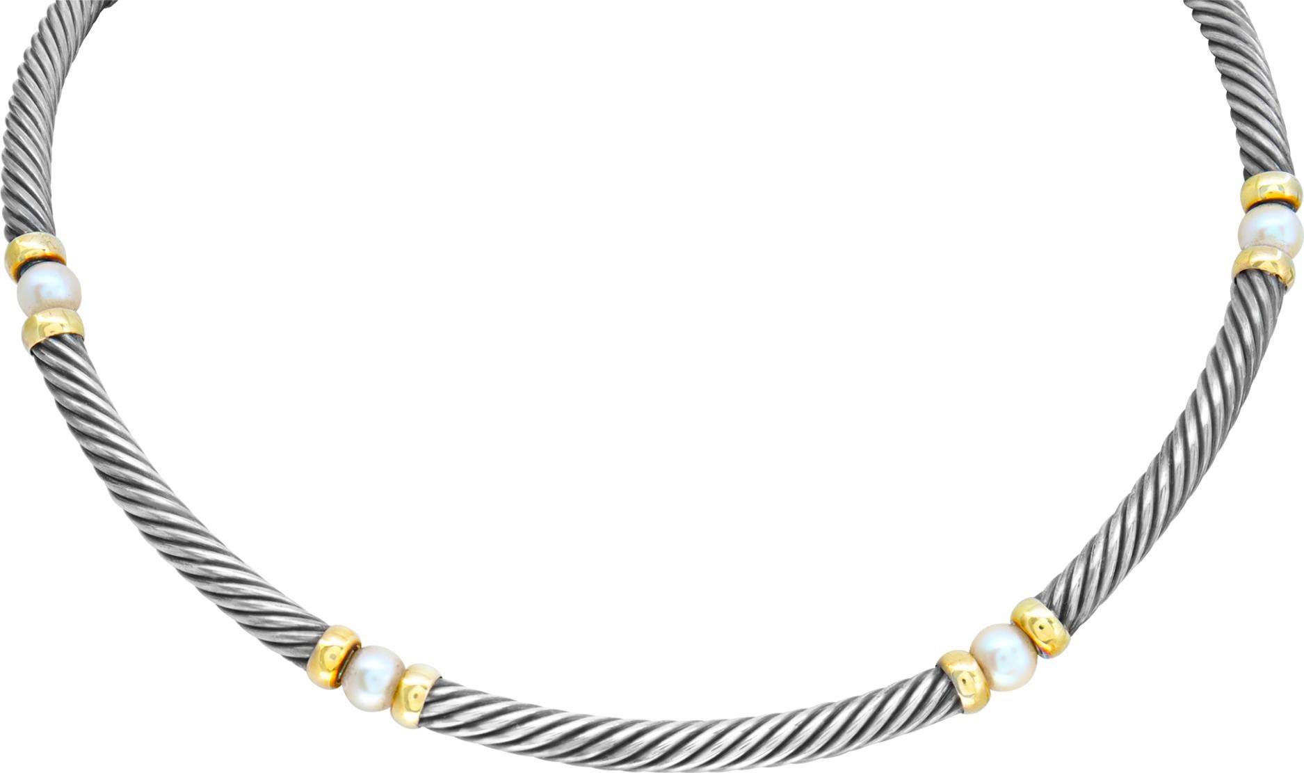 David Yurman Hamptons, girocollo a collare in 14k e st/st In condizioni ottime in vendita a Surfside, FL