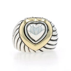 David Yurman Heart Statement Ring - Sterling 925 Yellow Gold 18k Love SZ 7 3/4