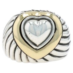 David Yurman Heart Statement Ring - Sterling 925 Yellow Gold 18k Love SZ 7 3/4
