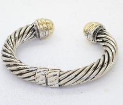 David Yurman Heavy 14K YG & 925 Sterling Silver Cuff Bracelet