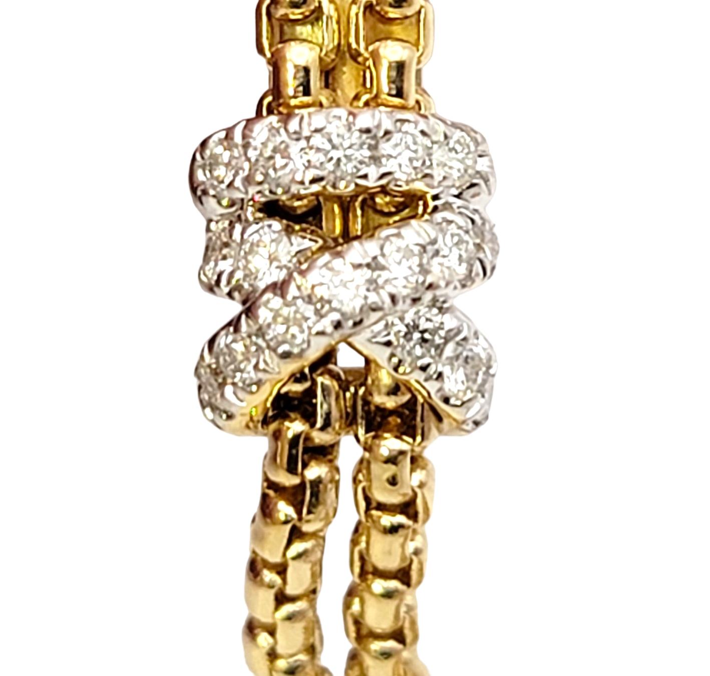 Contemporary David Yurman Helena Box Chain Drop Earrings with Diamonds in 18 Karat Gold