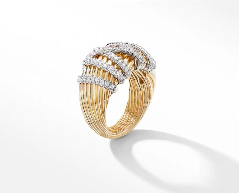 David Yurman Helena Dome Ring in 18K Yellow Gold with Diamonds For Sale ...