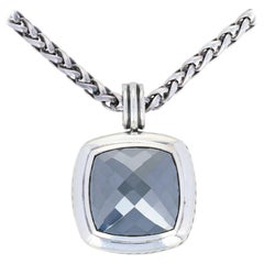 David Yurman Hematite Albion Enhancer Pendant Necklace, Sterling Silver