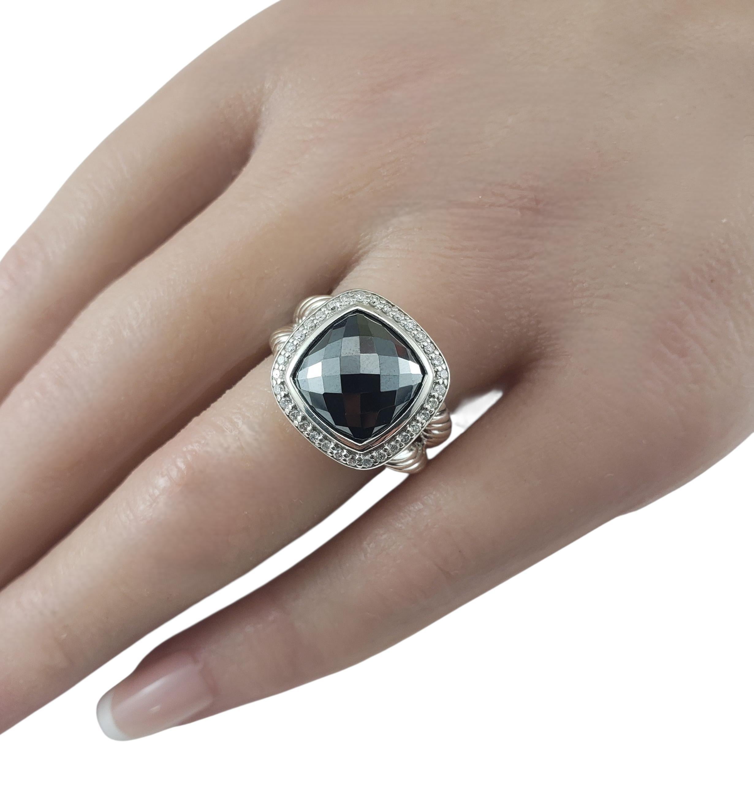 David Yurman Hämatit und Diamant Albion Ring Größe 8,5 #22954 im Angebot 3