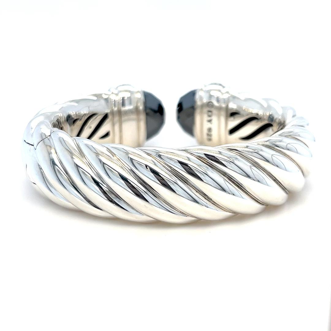 Donna David Yurman Bracciale con cerniera in ematite e diamanti in vendita