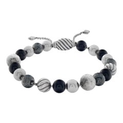 David Yurman Bracciale di ematite, onice nero e argento sterling con perline