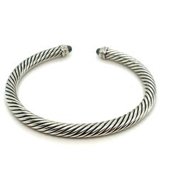 David Yurman Hematit-Armreif aus Sterlingsilber, 5 mm, aus einem Nachlass