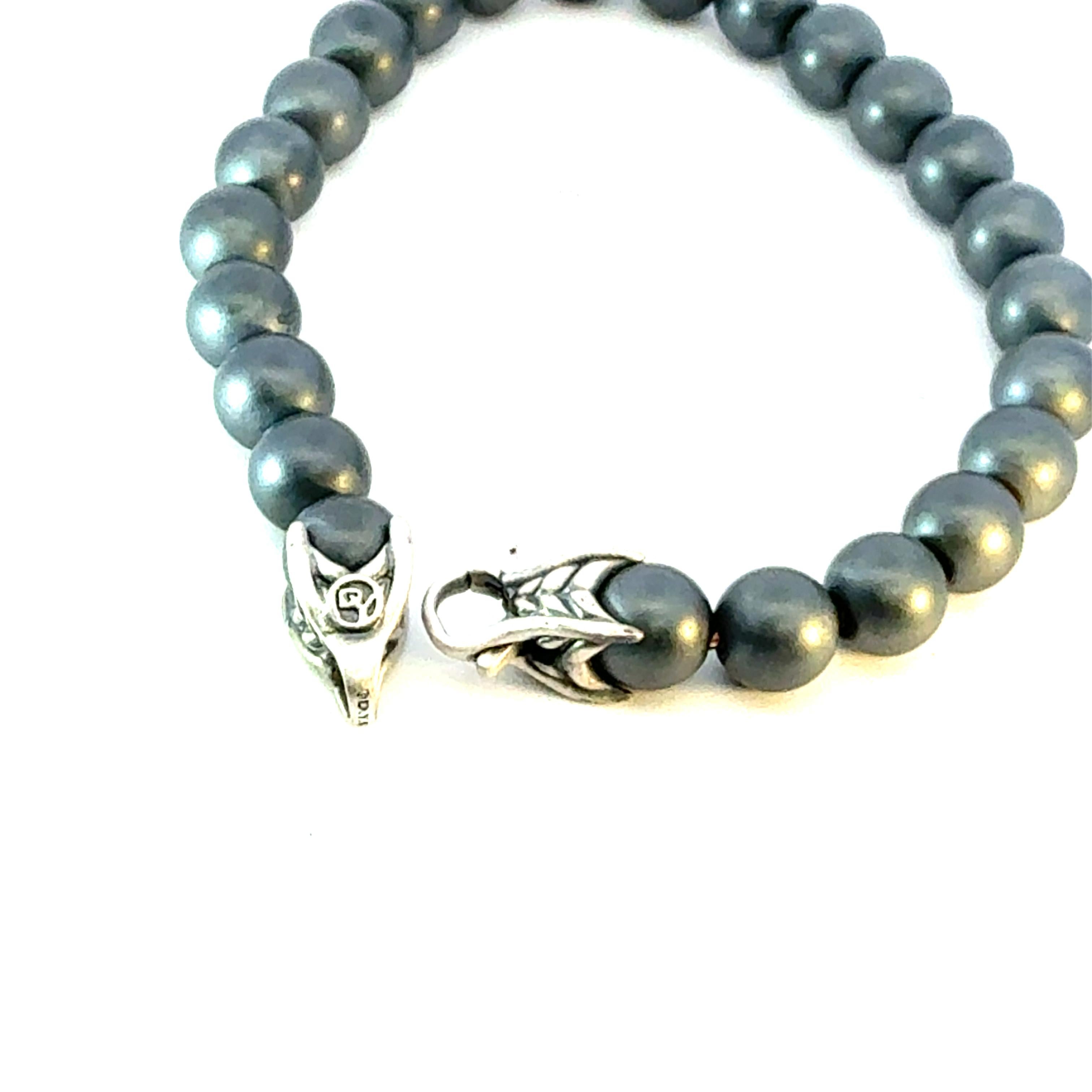 Authentische David Yurman Hämatit Gebet Perlen Armband 8