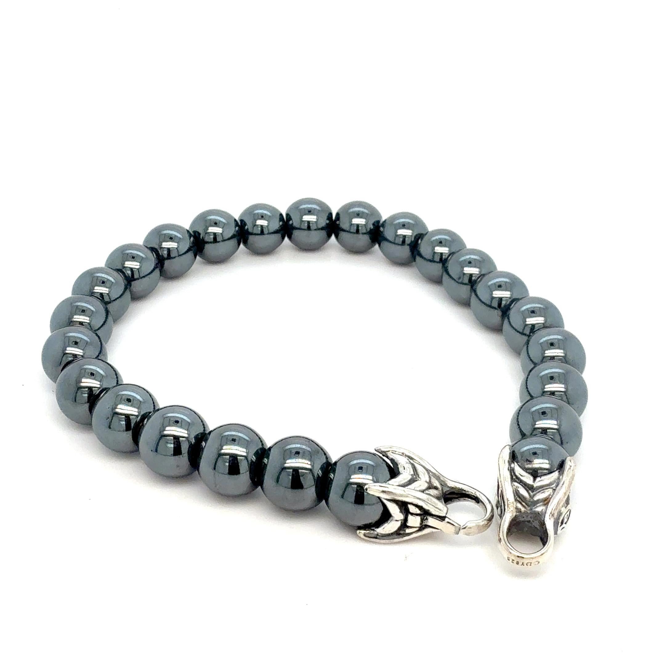 Authentic David Yurman Hematite Spiritual Beads Bracelet 8