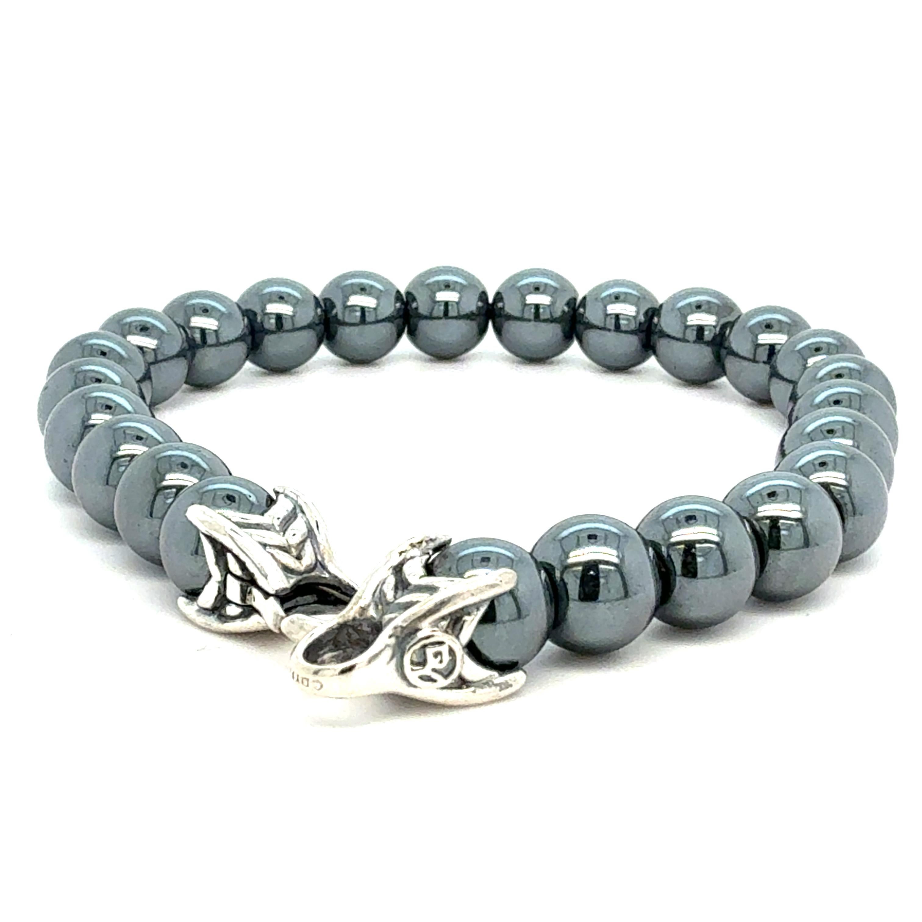 Round Cut David Yurman Hematite Spiritual Beads Bracelet 8