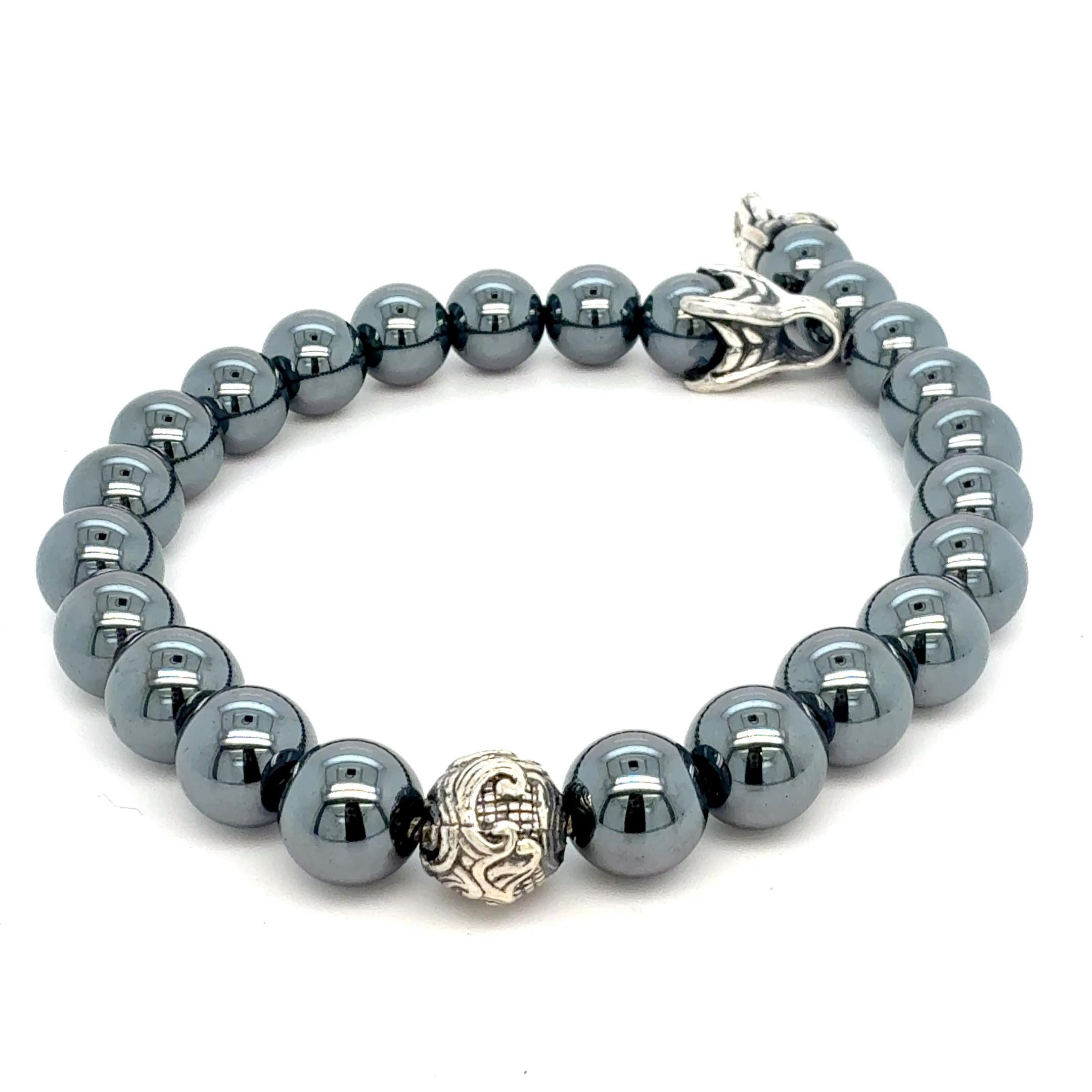 David Yurman Hematite Spiritual Beads Bracelet 8.5