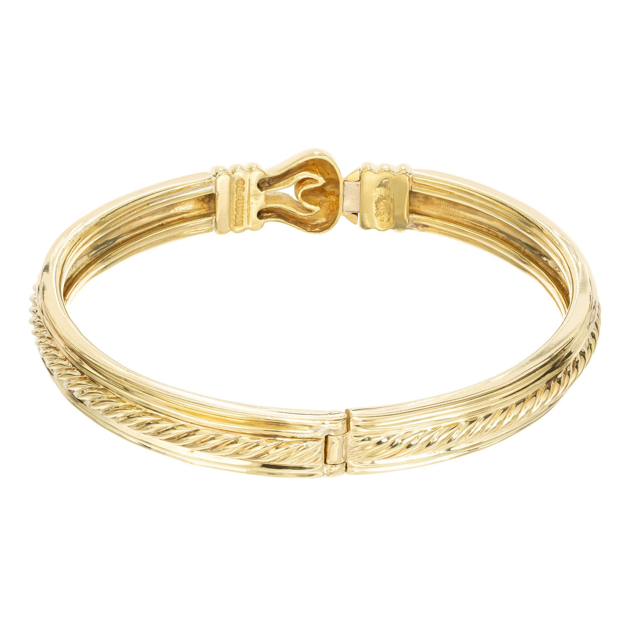 David Yurman Scharnierkabel-Armreif aus Gold im Angebot 1