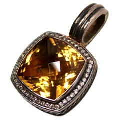 David Yurman Honey Citrine & Sterling Silver Pendant With Diamonds
