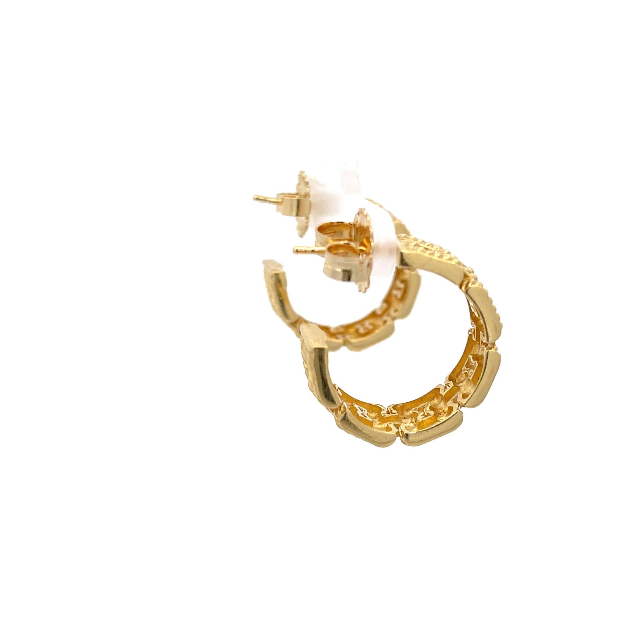 David Yurman Hoop Earrings 18k Yellow Gold For Sale 1
