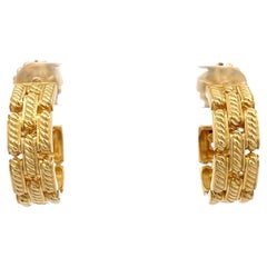 David Yurman Hoop Earrings 18k Yellow Gold