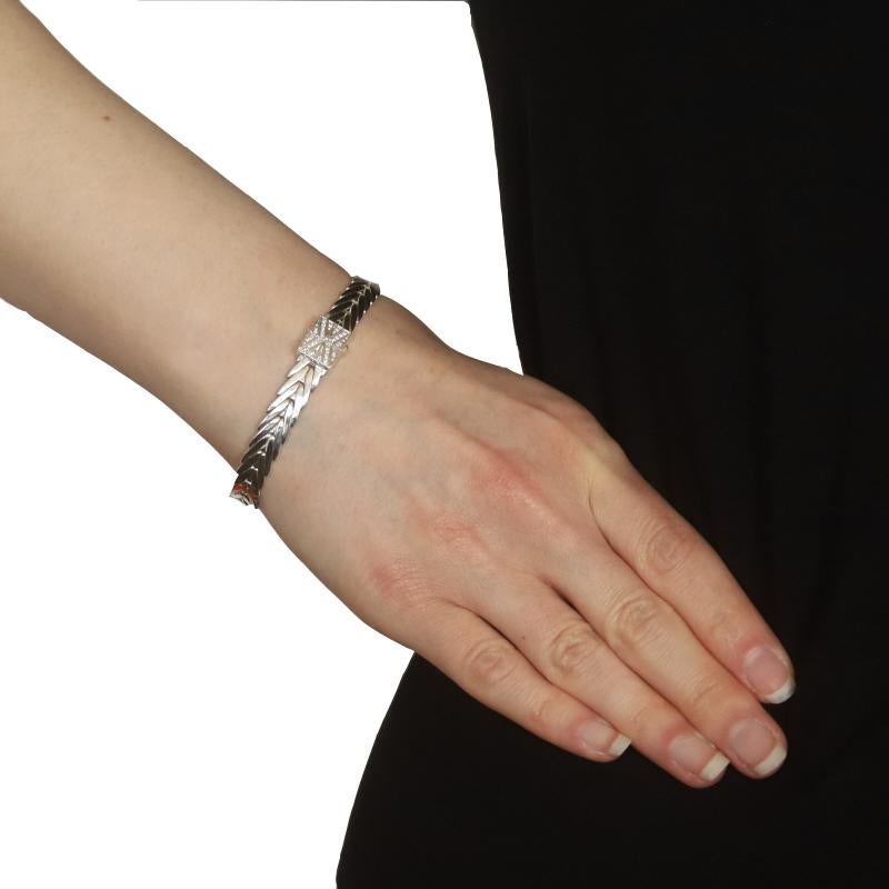 Round Cut David Yurman Infinity Diamond Bangle Bracelet 6 1/4