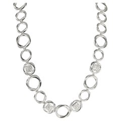 David Yurman Infinity Diamond Necklace in Sterling Silver 0.80 CTW