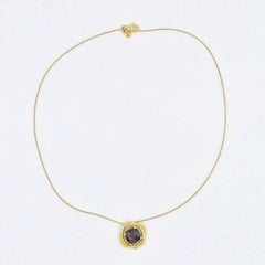 David Yurman Infinity Garnet Cushion Pendant in 18 Karat Yellow Gold