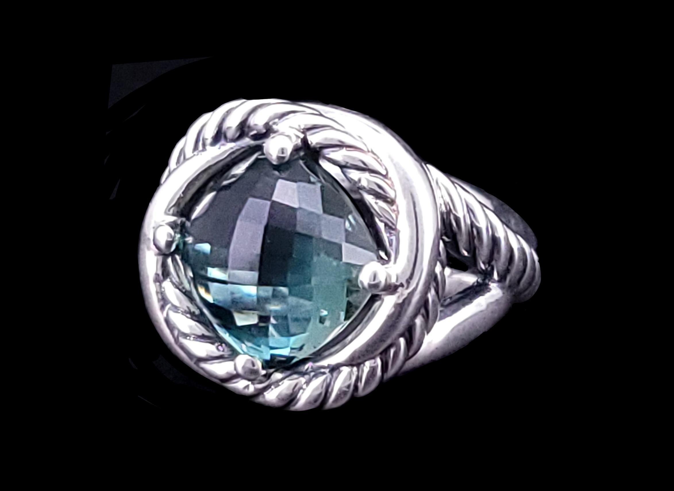 Brand: David Yurman
Prasiolite Infinity Ring
Material: Sterling Silver925
Ring Size: 6.5
Prasiolite Measures: 10.9mm
Ring Width:18mm X 17.2mm
Condition: Pre-owned
*DY Pouch Included