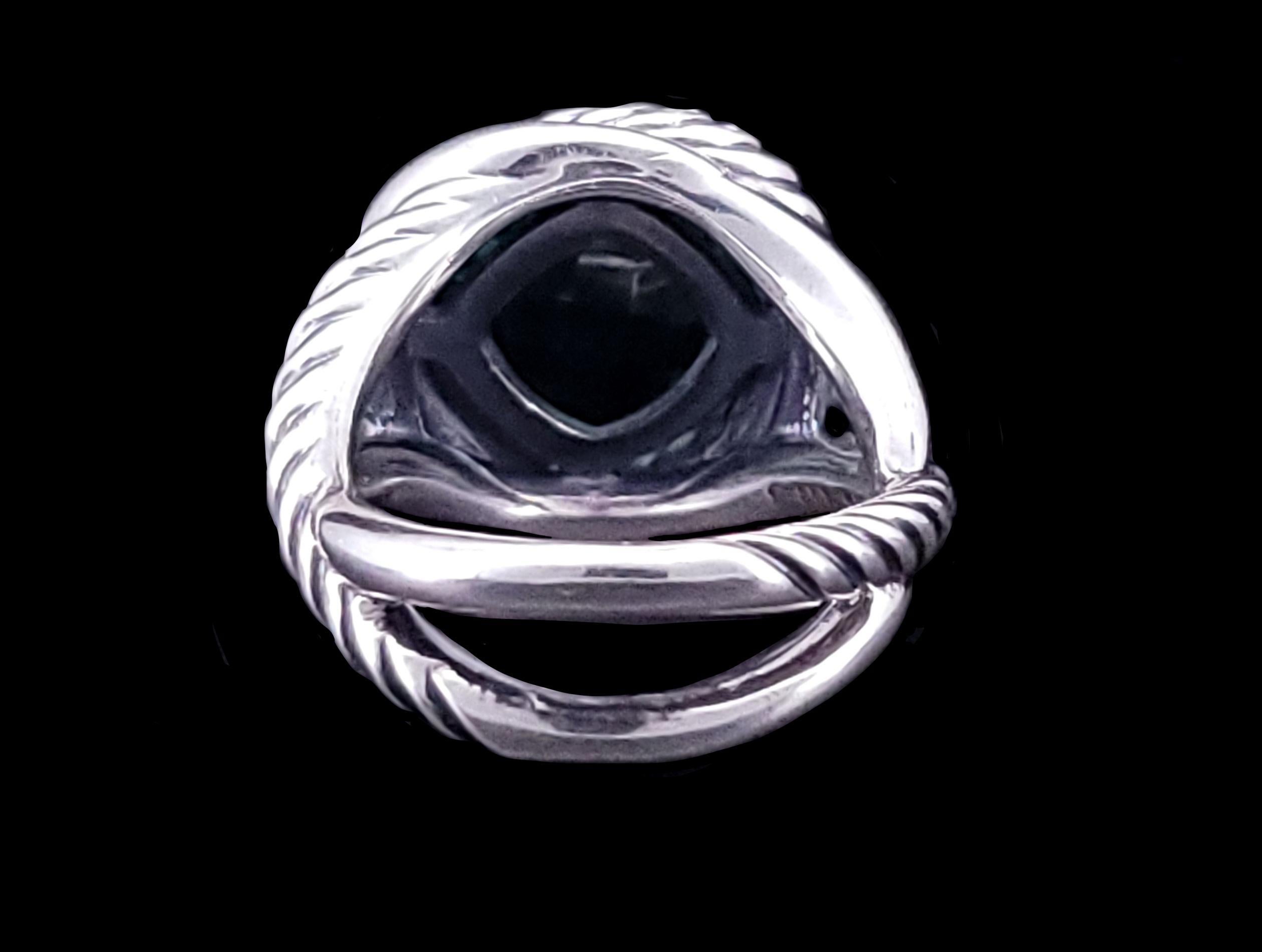 David Yurman  Infinity Prasiolite Ring Size 6.5 Sterling Silver For Sale 2