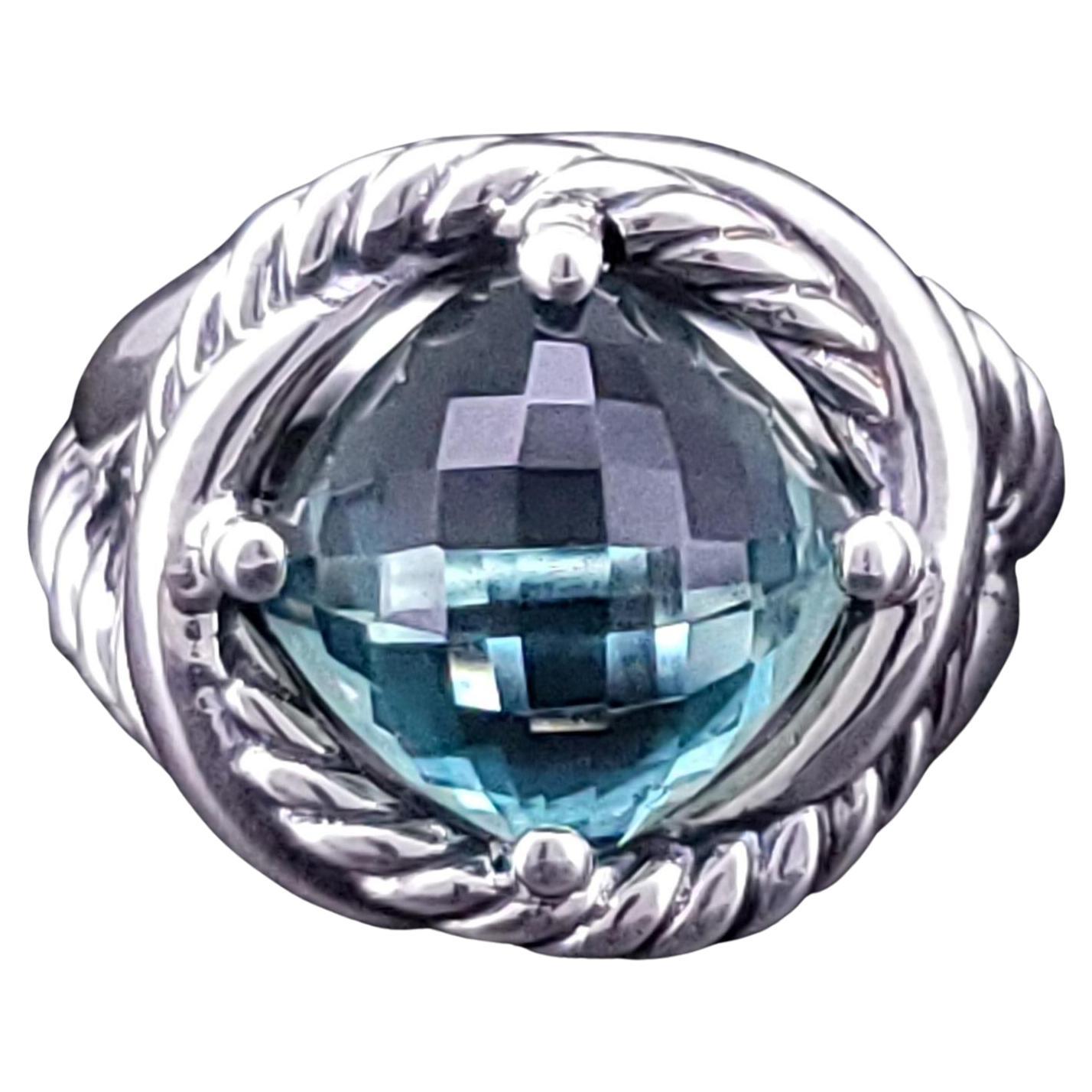 David Yurman  Infinity Prasiolite Ring Size 6.5 Sterling Silver