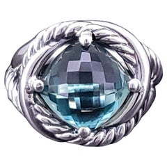 David Yurman  Infinity Prasiolite Ring Size 6.5 Sterling Silver