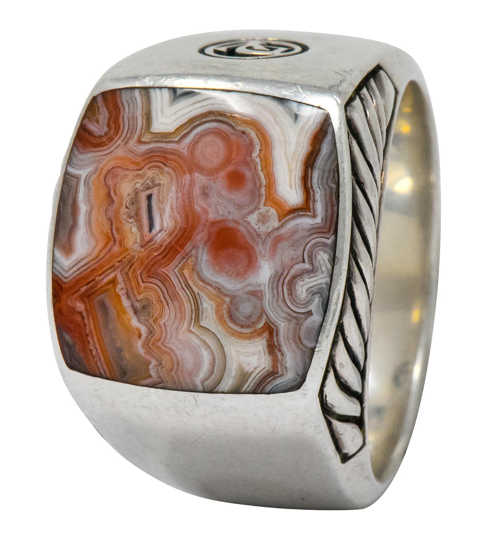 Women's or Men's David Yurman Jasper Ring Sterling Silver Men's Exotic Stone Ring