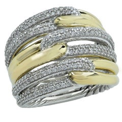 David Yurman Labrynth Triple-Loop Ring with Diamonds