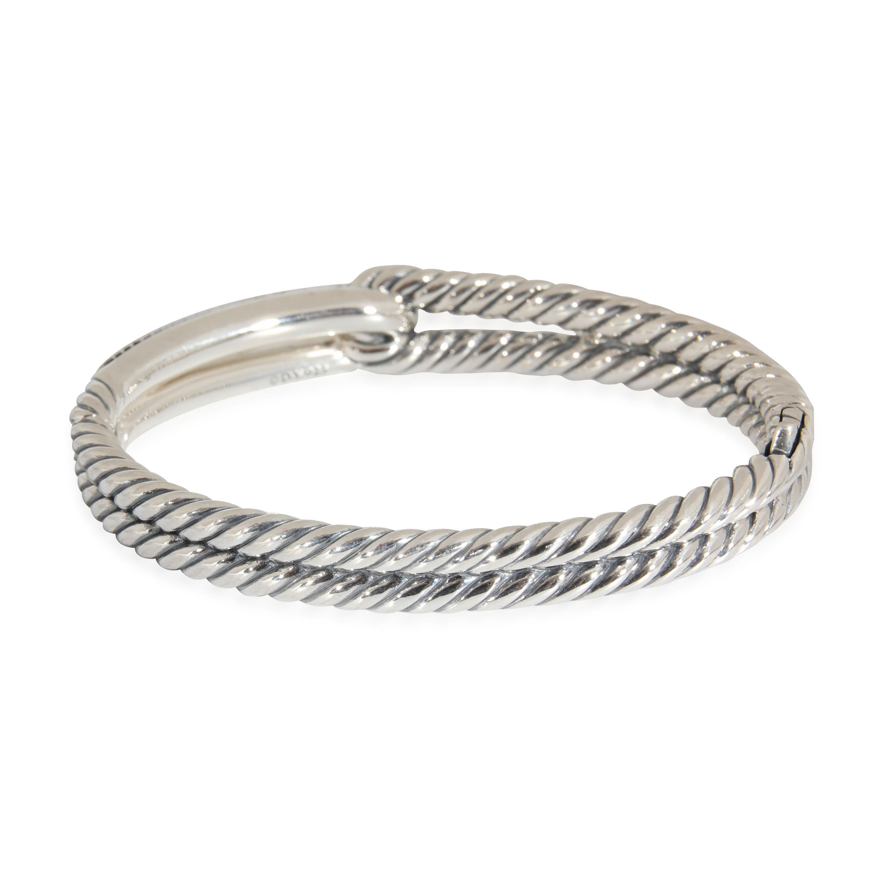 David Yurman Labyrinth Bracelet in  Sterling Silver 0.84 CTW,  X Small In Excellent Condition In New York, NY
