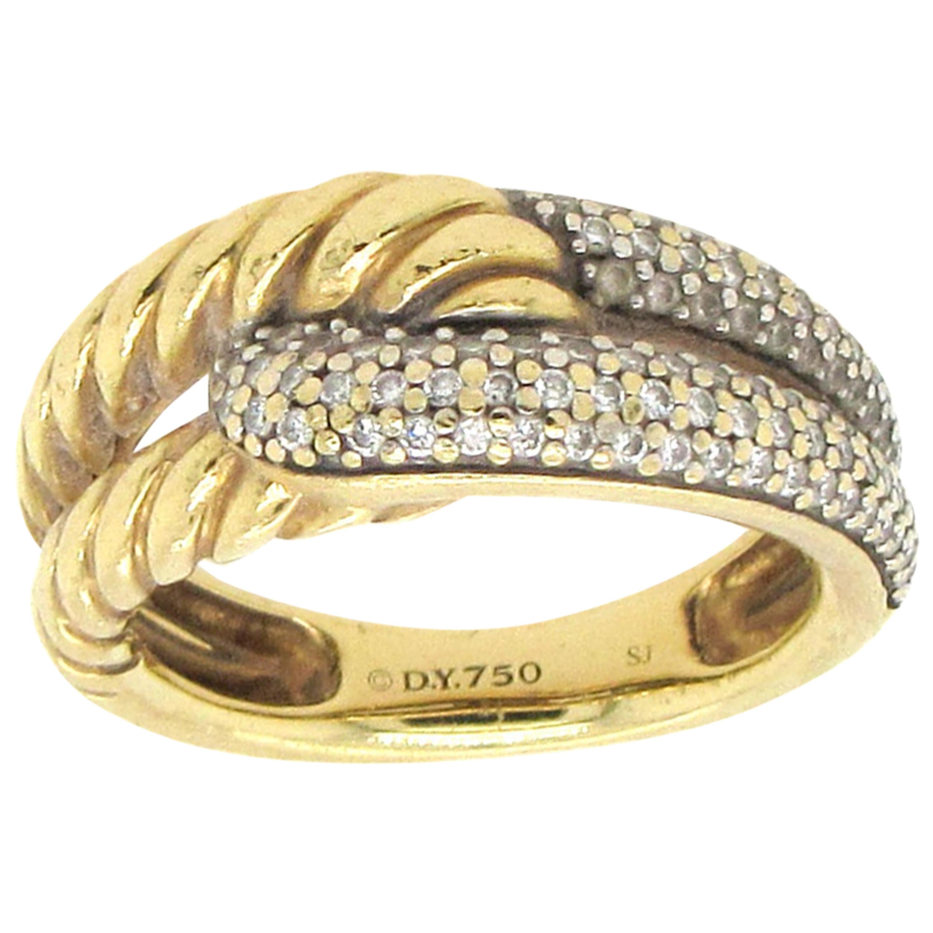 David Yurman Labyrinth Diamond Gold Ring