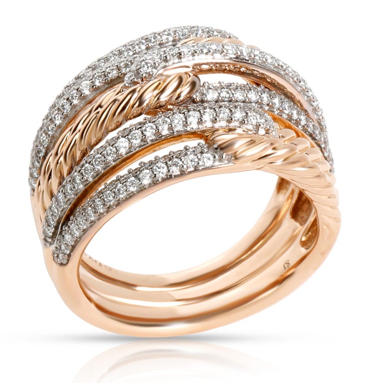 David Yurman Labyrinth Diamond Ring in 18 Karat 2-Tone Gold 0.87 Carat ...