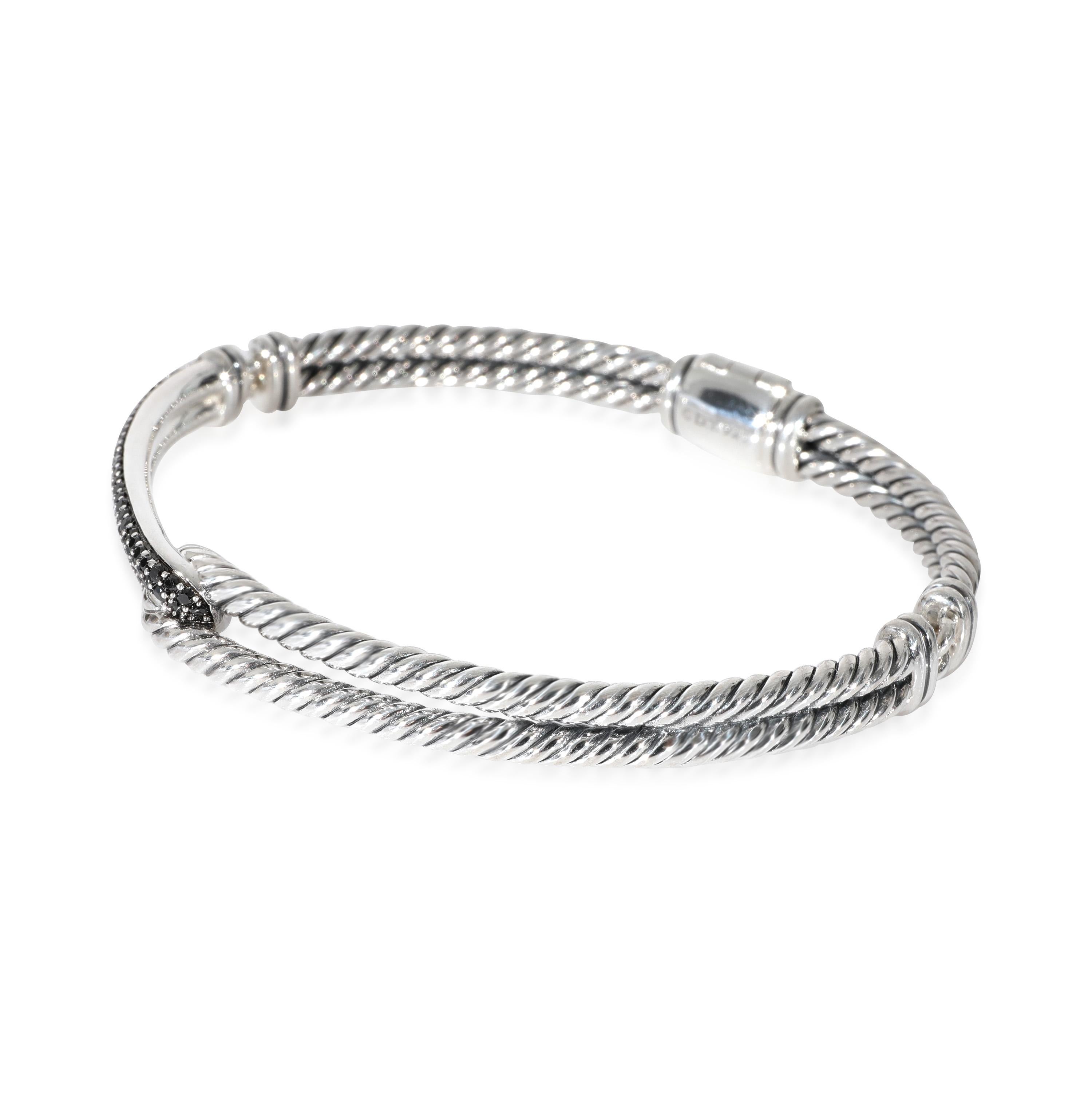 David Yurman, petit bracelet Labyrinthe en argent sterling avec pavé de diamants 0,5 carat Unisexe en vente