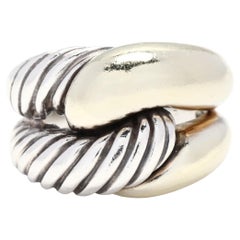David Yurman Labyrinth Ring, Two Tone Loop Ring, Cable Knot Ring, Classic Dome