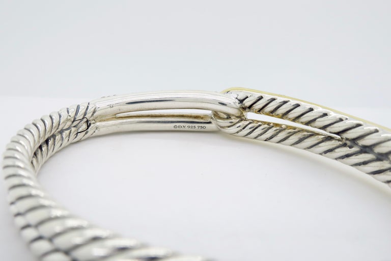 David Yurman Labyrinth Single Loop 18 Karat Gold Diamond Bracelet at 1stDibs