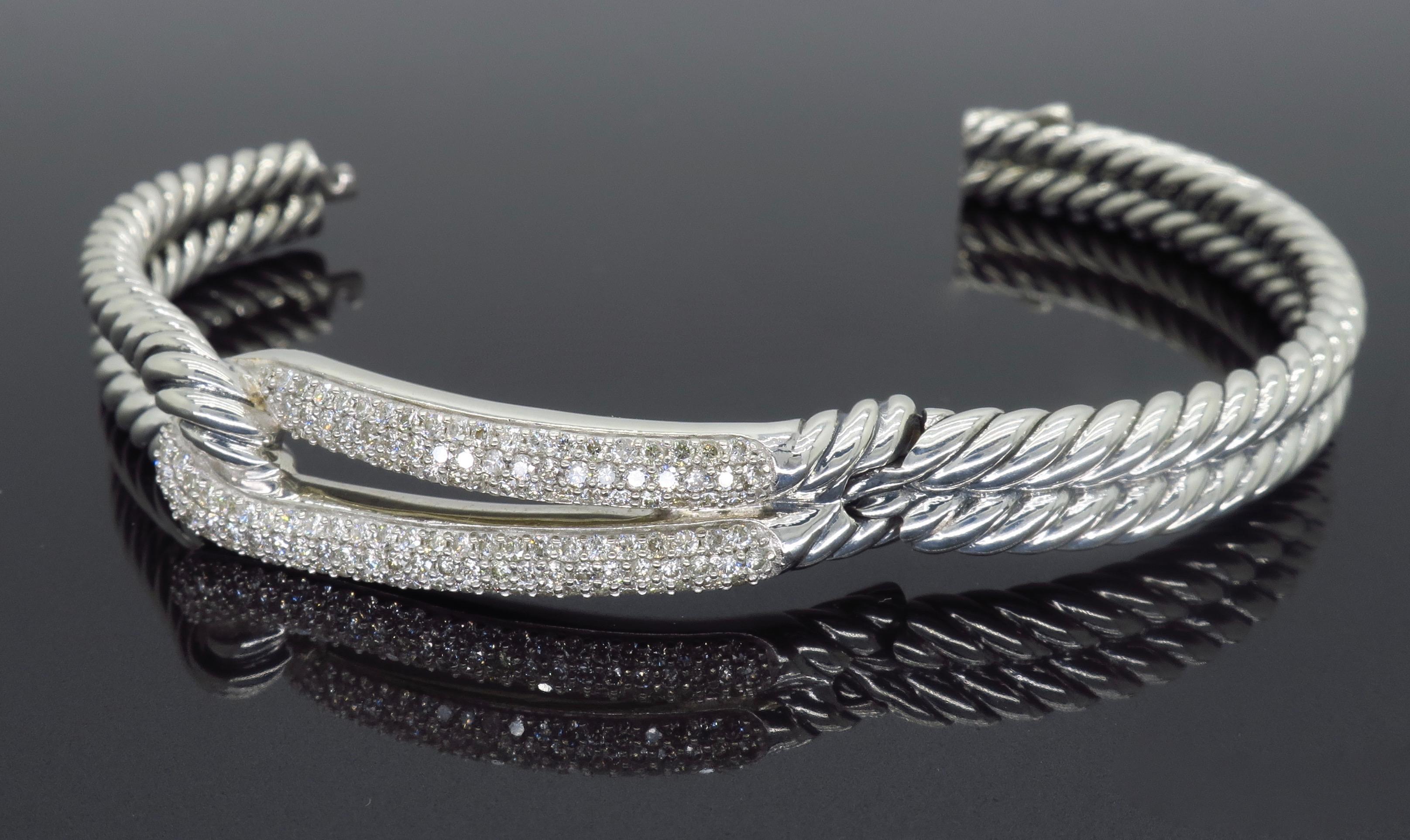 David Yurman Labyrinth Single-Loop Diamond Bracelet 3