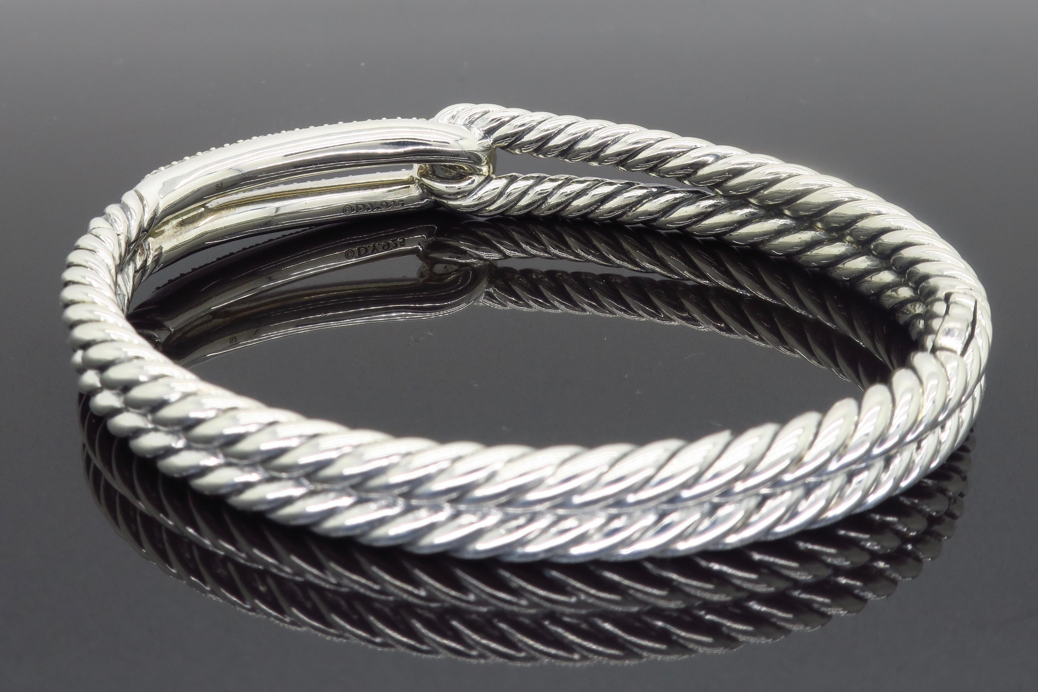 Women's or Men's David Yurman Labyrinth Single-Loop Diamond Bracelet