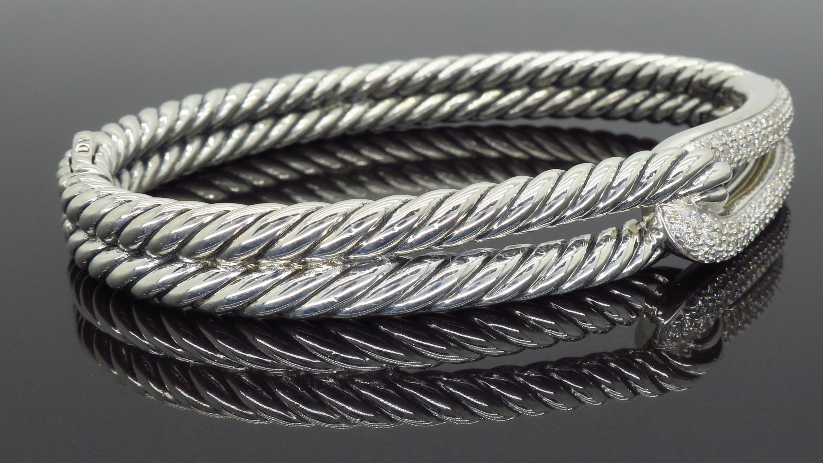 David Yurman Labyrinth Single-Loop Diamond Bracelet 2