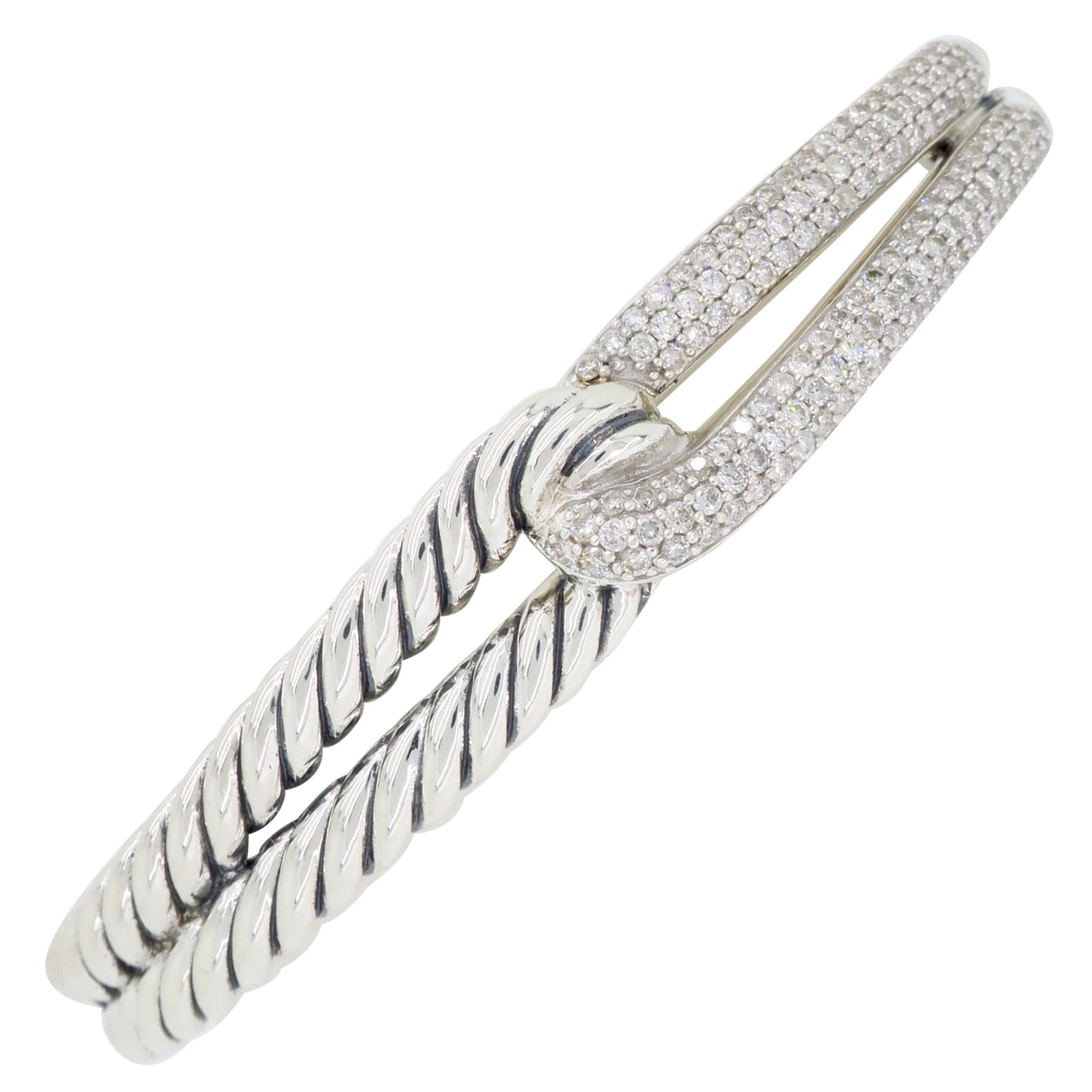David Yurman Labyrinth Single-Loop Diamond Bracelet