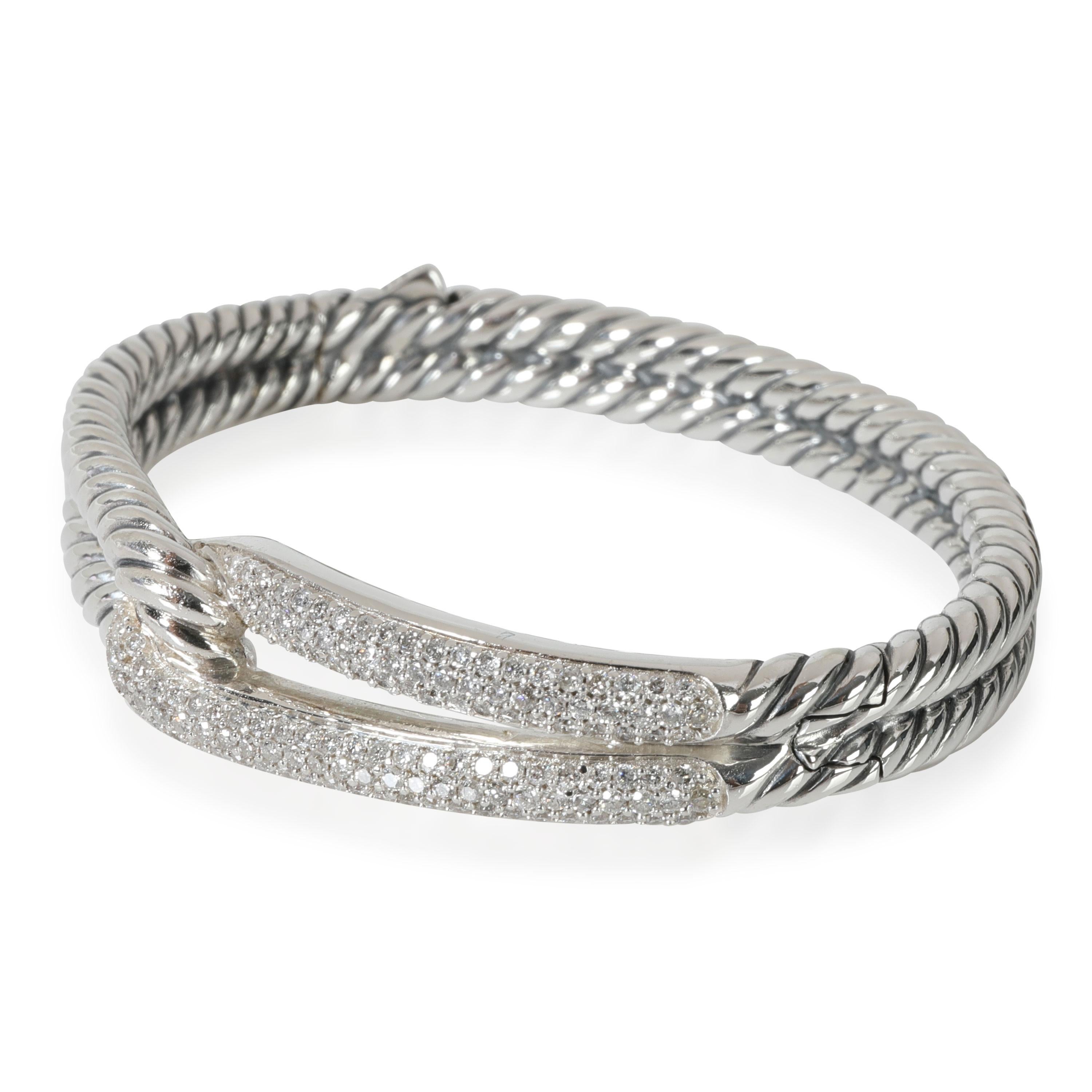 David Yurman Labyrinth Single Loop Diamant-Armband in Sterlingsilber 0,79 Gesamtkaratgewicht im Zustand „Hervorragend“ im Angebot in New York, NY