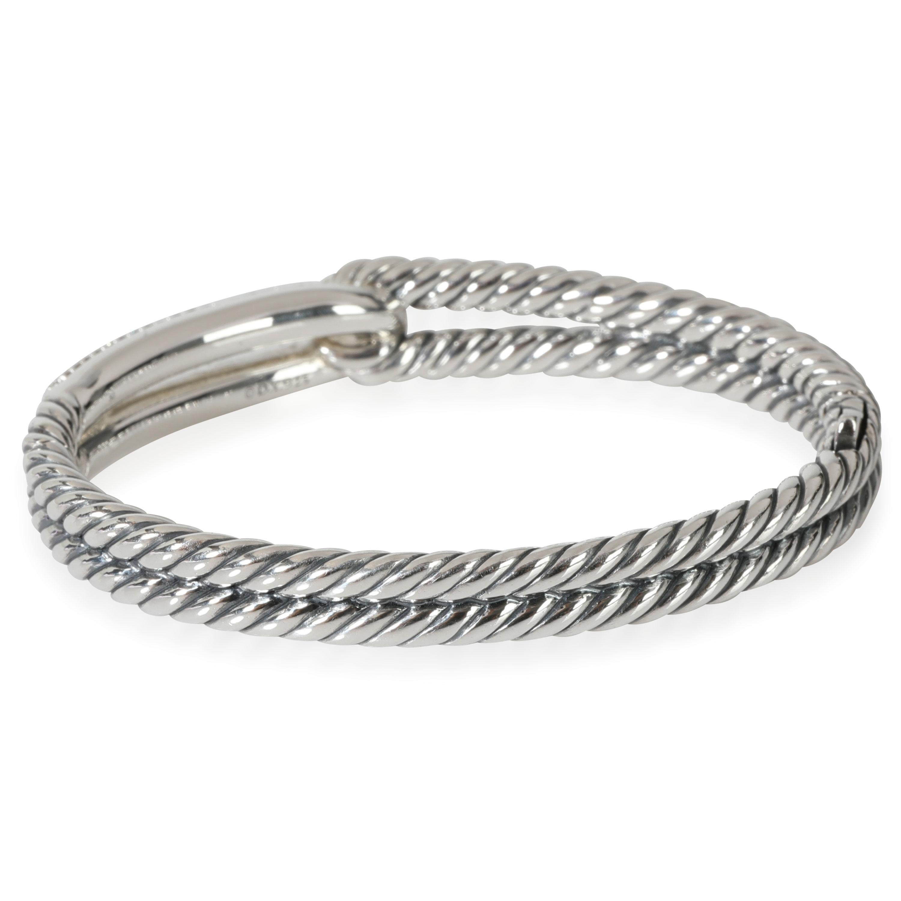 David Yurman Labyrinth Single Loop Diamant-Armband in Sterlingsilber 0,79 Gesamtkaratgewicht Damen im Angebot