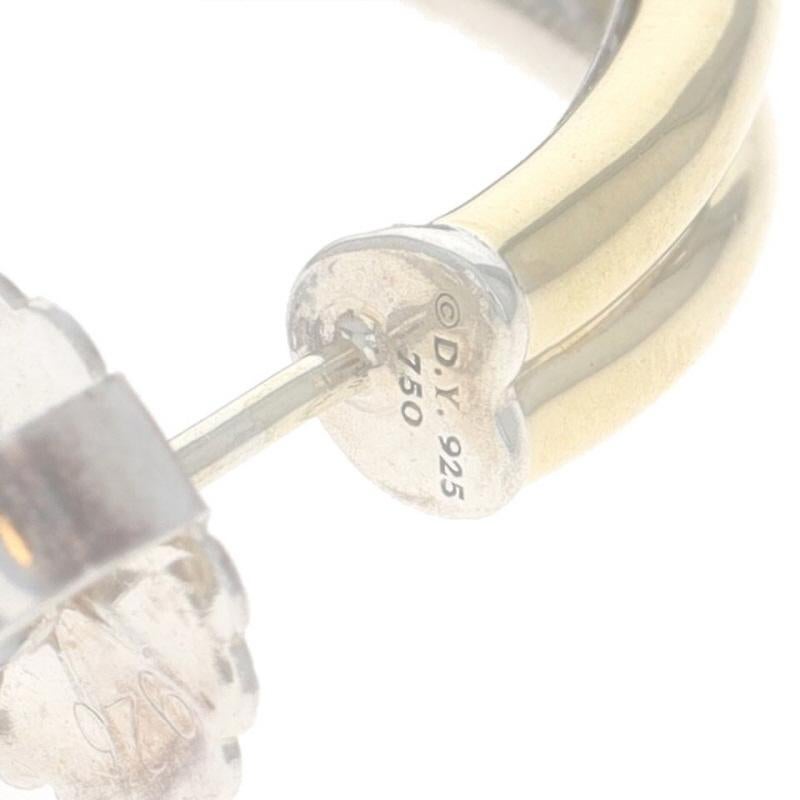 David Yurman, créoles Labyrinthe, boucles d'oreilles en forme de boucle unique en argent 925 et or 18 carats en vente 2