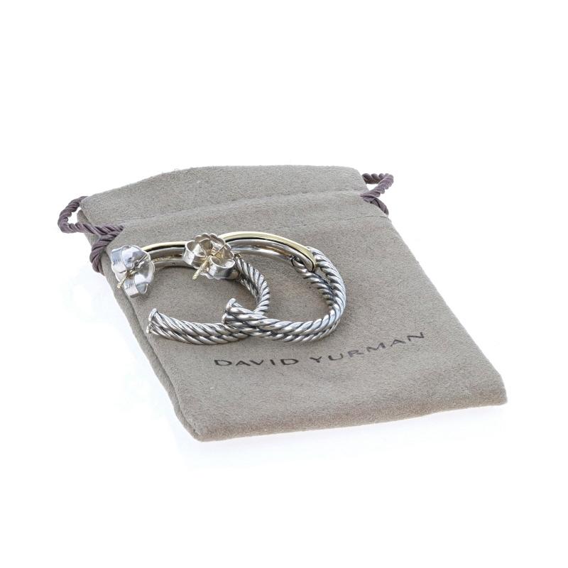 David Yurman, créoles Labyrinthe, boucles d'oreilles en forme de boucle unique en argent 925 et or 18 carats en vente 3