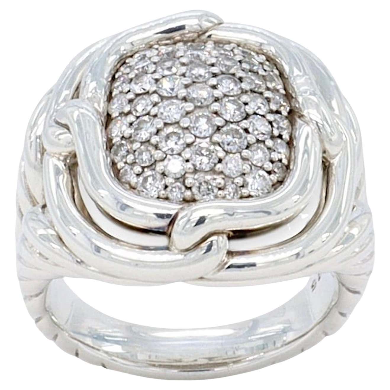 David Yurman Labyrinth Sterling Silver 1.00 Ct. Pave Diamond Ring For ...
