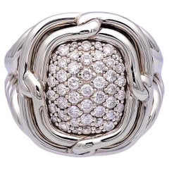 Vintage David Yurman Labyrinth Sterling Silver 1.00 Ct. Pave Diamond Ring