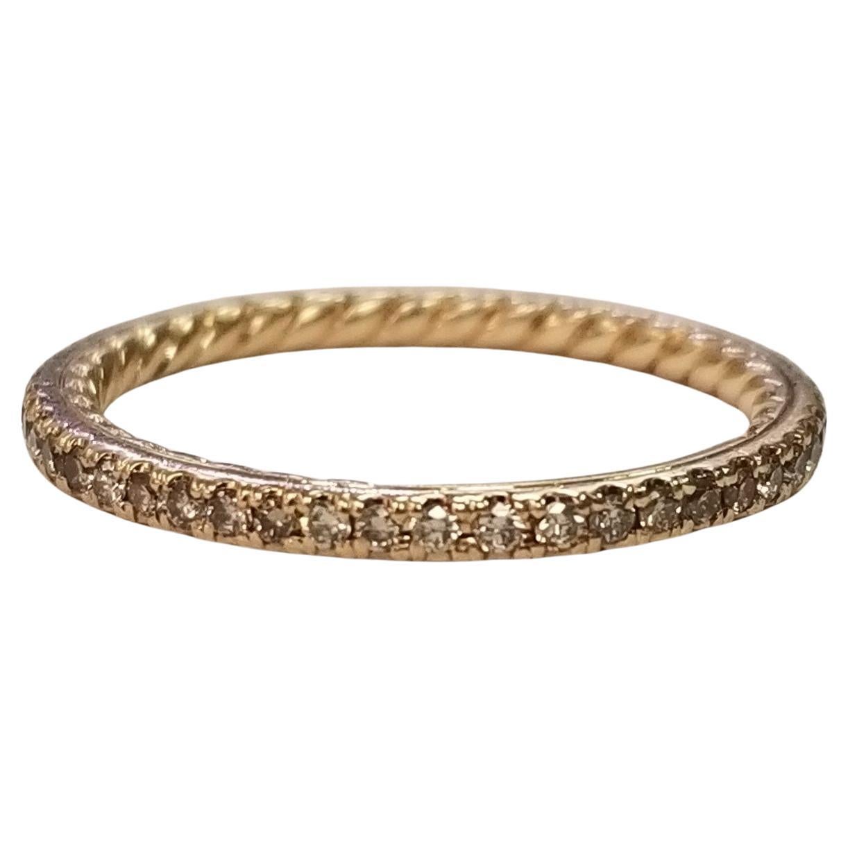 David Yurman Ladies Eden Eternity 18K Rose Gold Pave Diamond Wedding Band