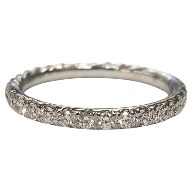 David Yurman Ladies Eden Partway 18K White Gold Pave Diamond Wedding Band