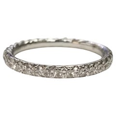 David Yurman Ladies Eden Partway 18K White Gold Pave Diamond Wedding Band